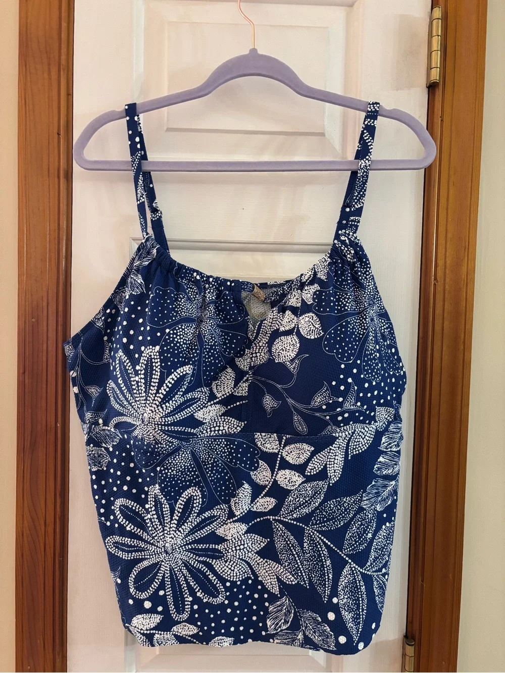 NEW Susan Graver Tankini Swimsuit Top & Bottom Set Size 28W Plus Size Navy Blue